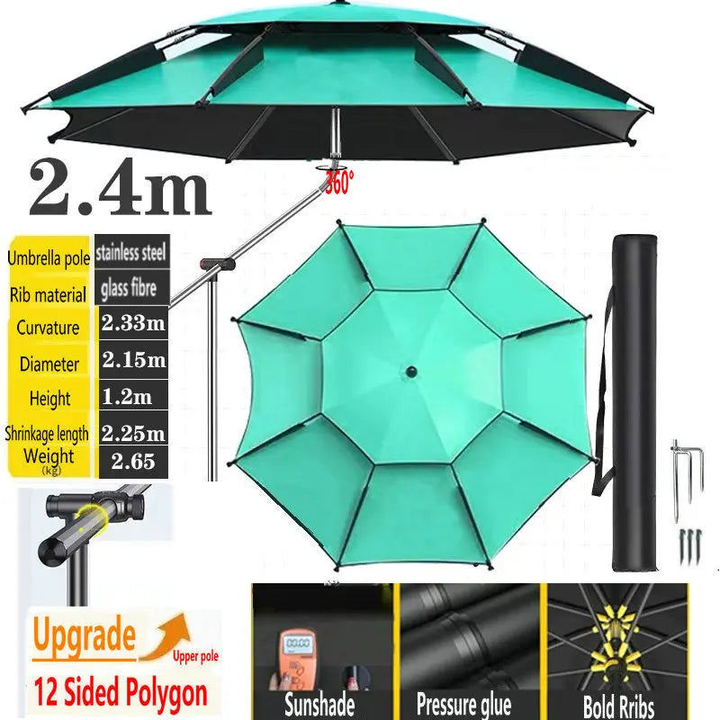 Fishing Umbrella Outdoor Sunshade Protector Thickened Version Beach Camping Backyard Large Parasol Waterproof Outdoor Umbrella