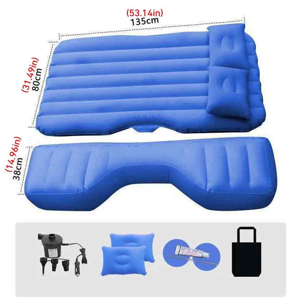 Traveling Car Bed With Air Pump Portable Inflatable Bed Rear Seat Inflatable Car Air Mattress Auto Outdoor Camping Accessories