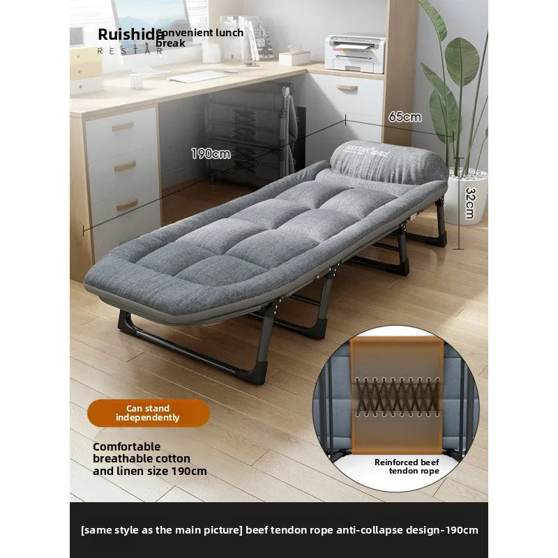 Sleeping Cots for Adults 6 Positions, Portable & Foldable Bed with Mattress and Pillow, Heavy Duty Sturdy Frame for Camp, Home