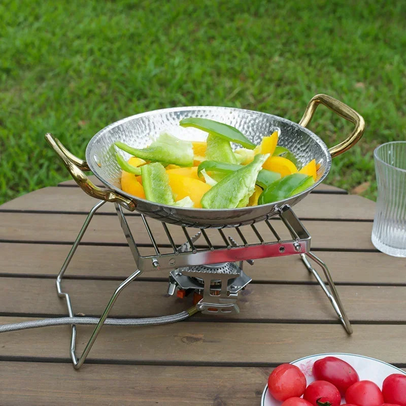 Camp Grill with Foldable Legs-304 Stainless Steel Grill Grate for Gas Stove-Ultralight Campfire Stand-Portable Grill Grid