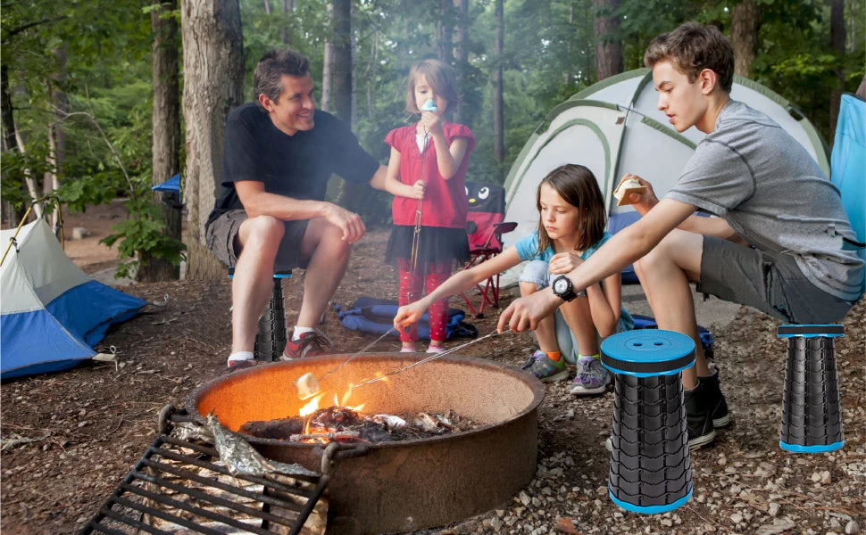 Portable Telescoping Folding Camping Stool, Outdoor Foldable Beach Chair, Folding Camping Chair for Travel Hiking Fishing Garden