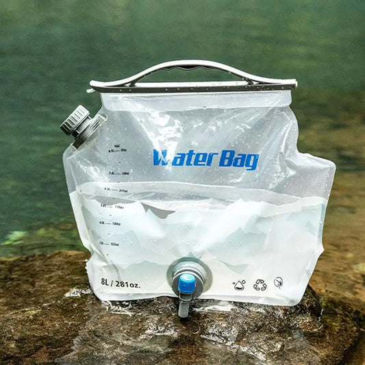 8L Camping Water Bag With Faucet Portable Water Container Folding Water Storage Carrier Jug outdoor Water Pouch For Camping