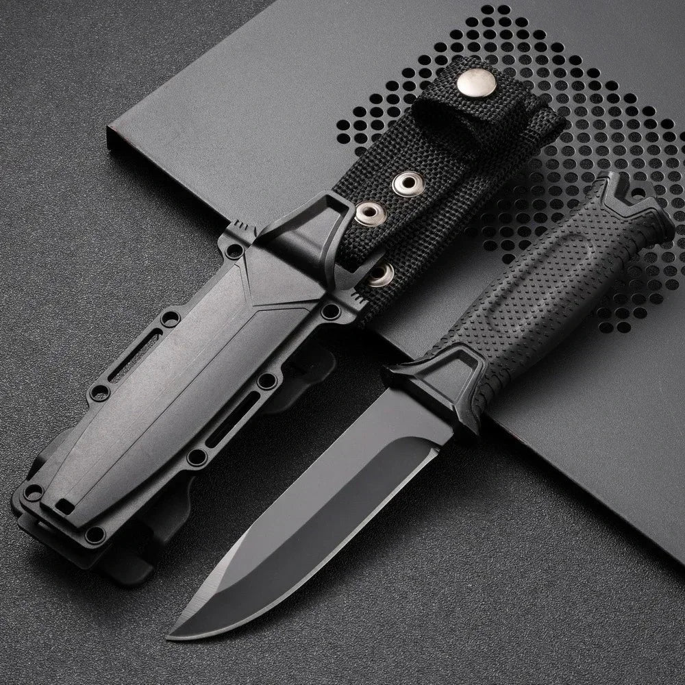 New EDC Tools for Outdoor Use Straight Serrated Knife, Portable Survival Knife for Camping, 440c Steel Fixed Blade Knife