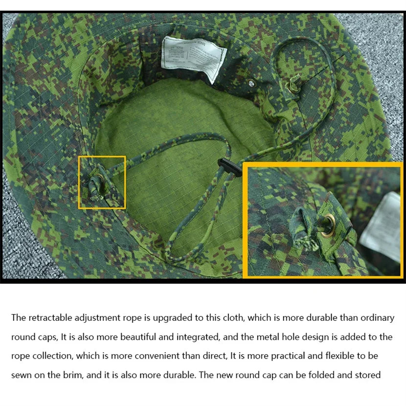 Tactical Boonie Hats Sun Fishing Hat Outdoor Bobble Cap Hiking Fisherman Sniper Ghillie Bucket Hats