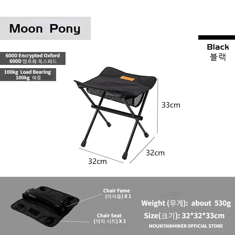 MOUNTAINHIKER Outdoor Ultralight Folding Camping Chair Hiking Travel Foldable Fishing Portable Aluminum Alloy Beach Moon Chair