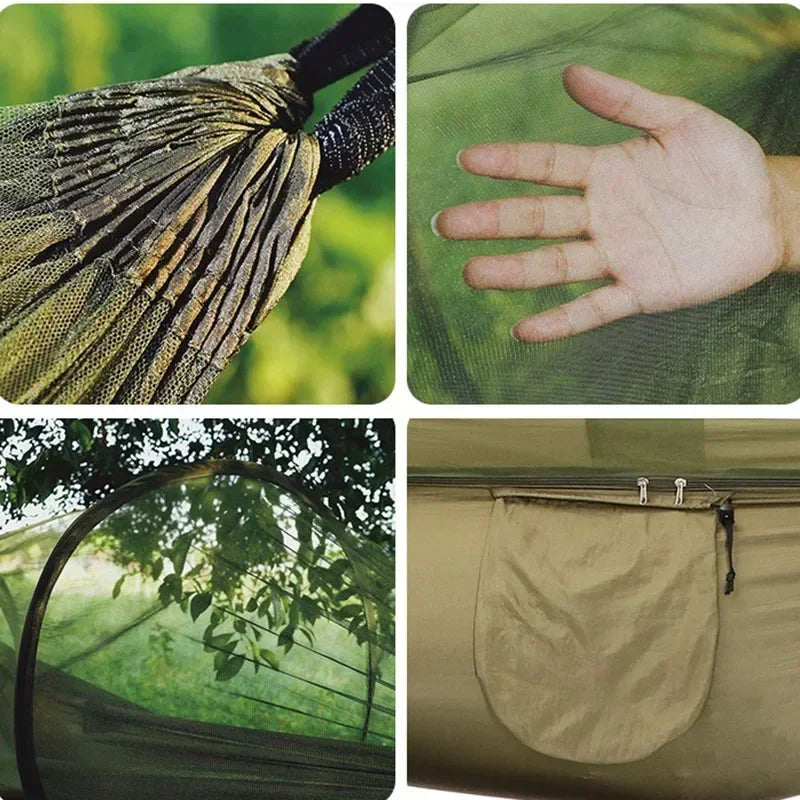 Outdoor Camping Hammock with Mosquito Net Anti-rollover Hammock Automatic Quick-opening Camping Equipment Outdoor Furniture