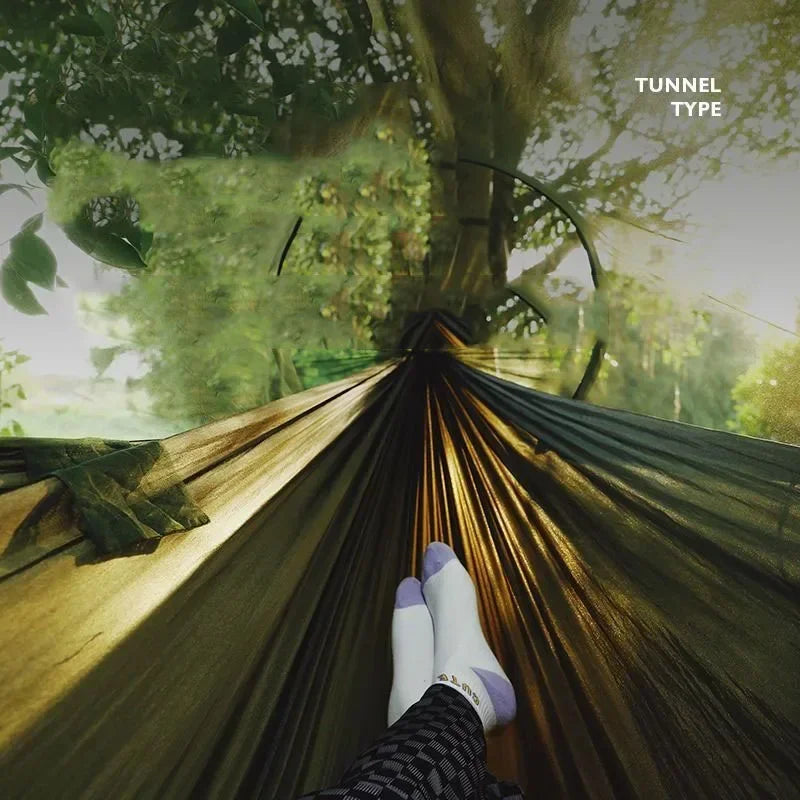 Outdoor Camping Hammock with Mosquito Net Anti-rollover Hammock Automatic Quick-opening Camping Equipment Outdoor Furniture