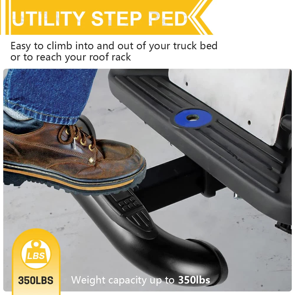 Towing Hitch Receiver 2 inch Hitches Step Auto Rear Bumper Guard Protector for Trucks Jeep Pickup SUV GMC Chevy Ford Dodge