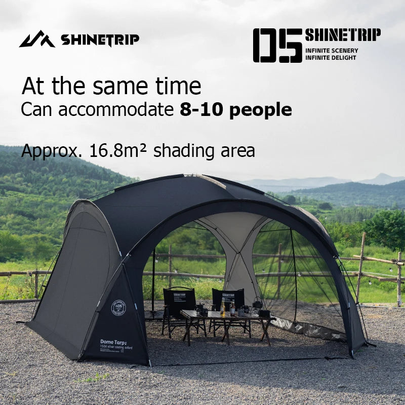 ShineTrip Outdoor Extra Large Camping Shade Tent Family Travel Rain and Sun Protection Car Tent Expandable Space camp Gazebo
