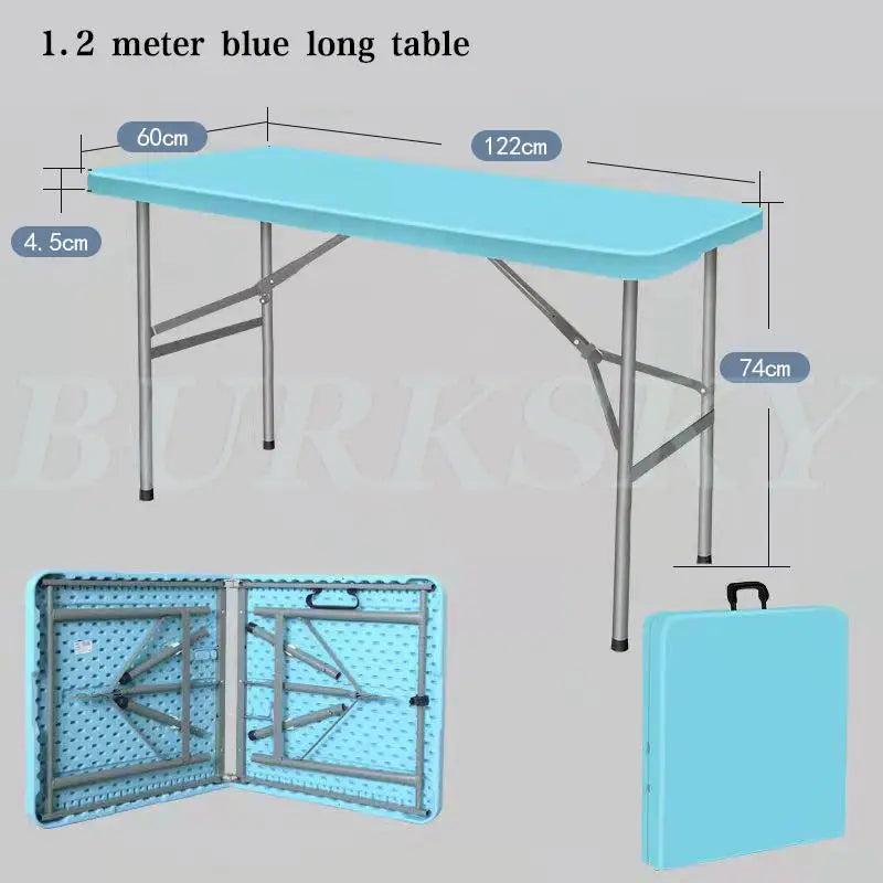 Portable Foldable Table with Handle, Camping Table, Outdoor and Indoor Furniture, Fold-in-Half Utility, Picnic and BBQ Party