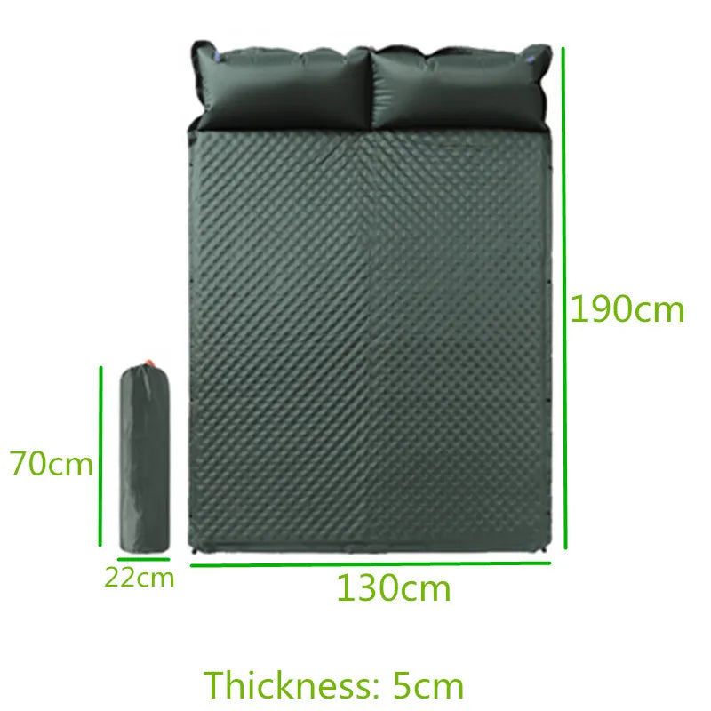 Outdoor Camping Automatic Inflatable Mattress Double Air Mattress Sleeping Pad Camping Moisture-proof Mat Air Cushion Moisture-p