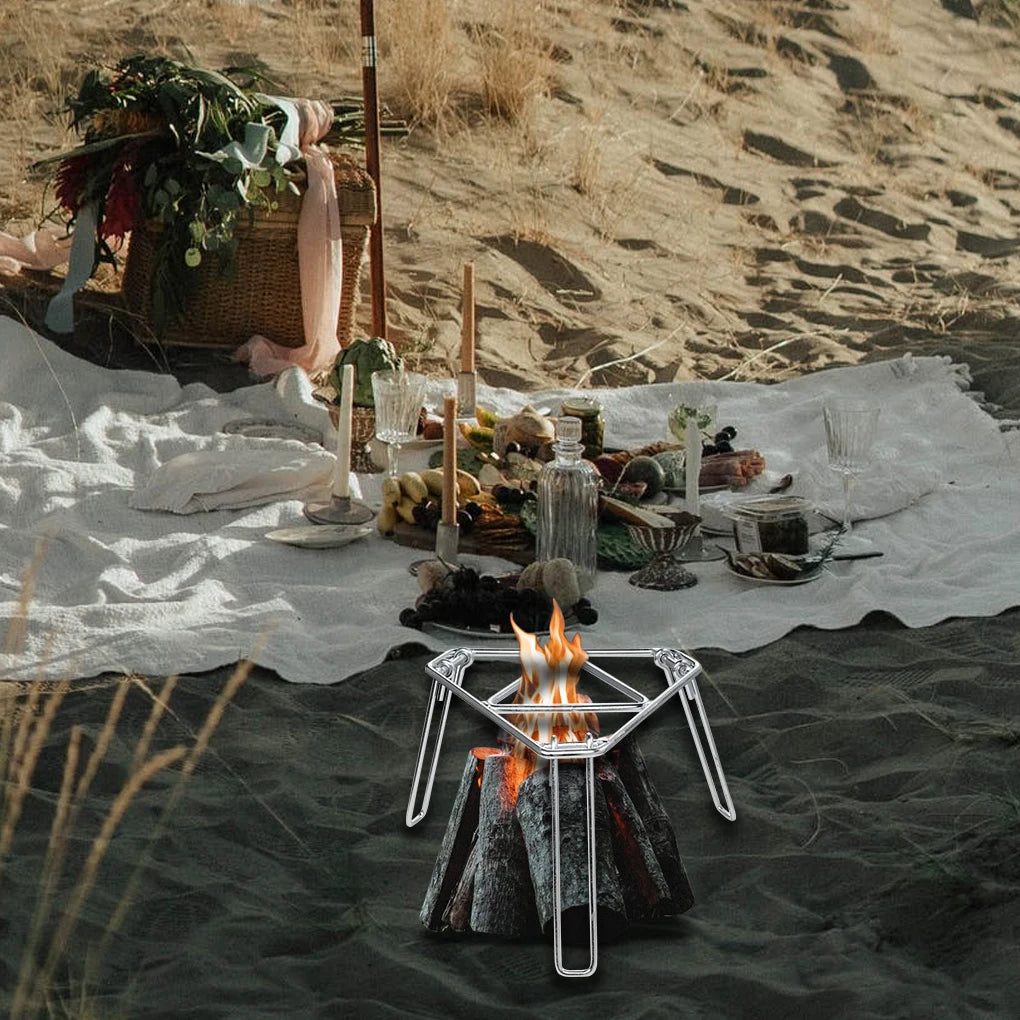 Campfire Rack Grill Grate Tripod Stand Fireplace Cooking Cookware