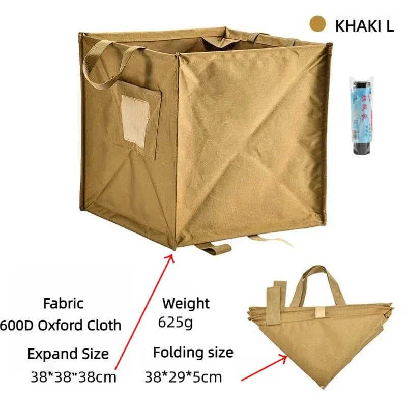 Trash Storage Basket with Rope Storage for Outdoor Camping Trash Organizers