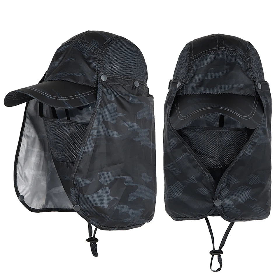 GOBYGO Sunscreen Hat Breathable Quick-drying Sunscreen Hat Fishing Mountaineering UV Protection Hat Full Face Sun Hat Men Women