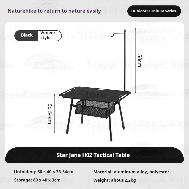 Naturehike Outdoor Igt Table Multifunctional Camping Tactical Table Adjustable Height Picnic Portable Folding Lightweight Table