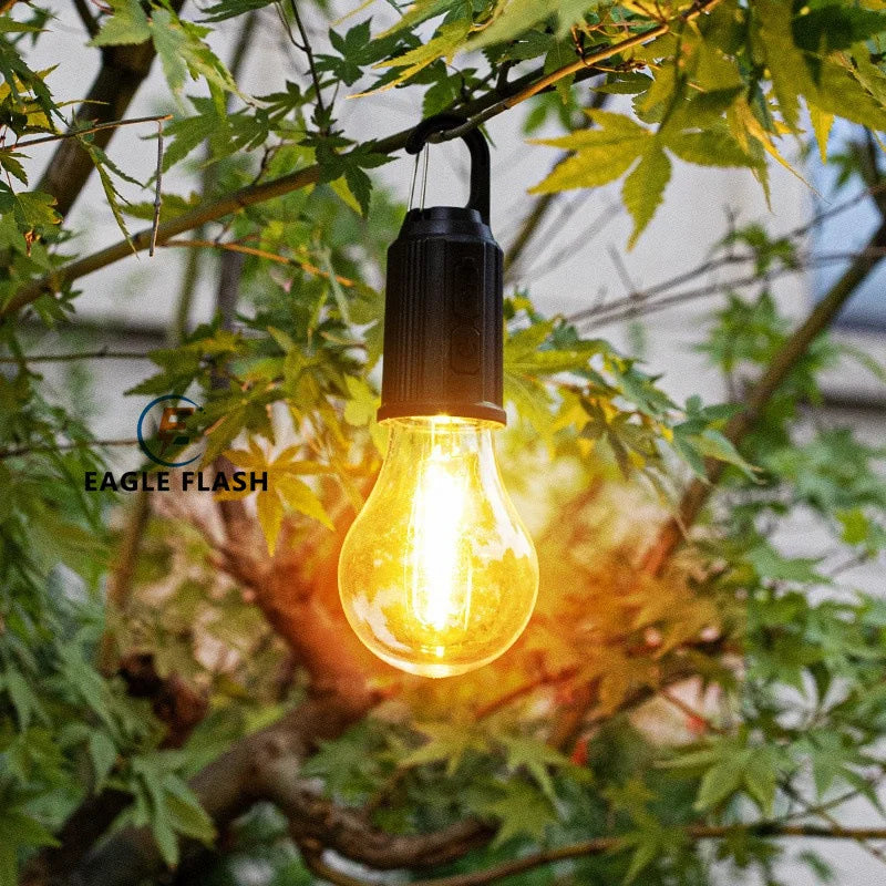 New solar powered charging camping lamp, atmosphere lamp, multifunctional handheld tungsten filament lamp, outdoor retro camping