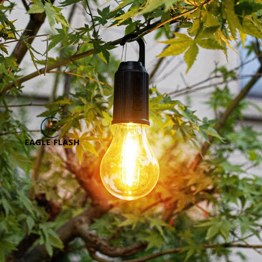 New solar powered charging camping lamp, atmosphere lamp, multifunctional handheld tungsten filament lamp, outdoor retro camping