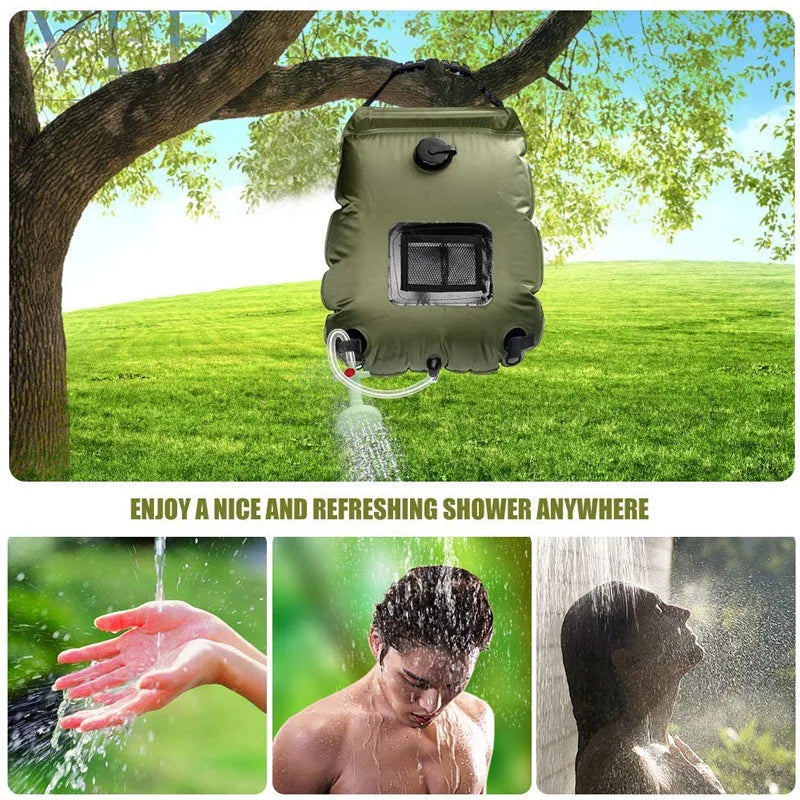 Portable 20L Solar Heated Shower Bag Outdoor Camping Bath Shower Water Bag for Bathing and Grooming Camping Gear