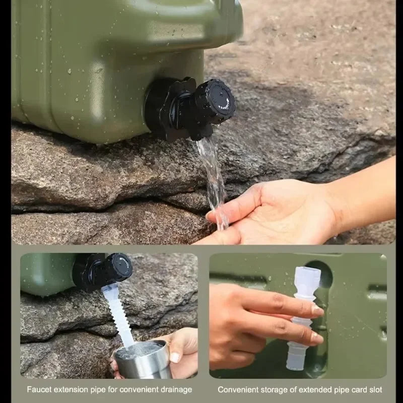 Camping Water Container with Tap Portable Outdoor Camping No Leakage Water Storage Tank for Vehicle Car Washing Camping Fishing