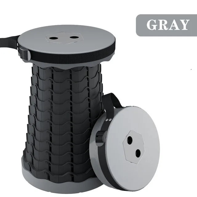 Portable Telescoping Folding Camping Stool, Outdoor Foldable Beach Chair, Folding Camping Chair for Travel Hiking Fishing Garden