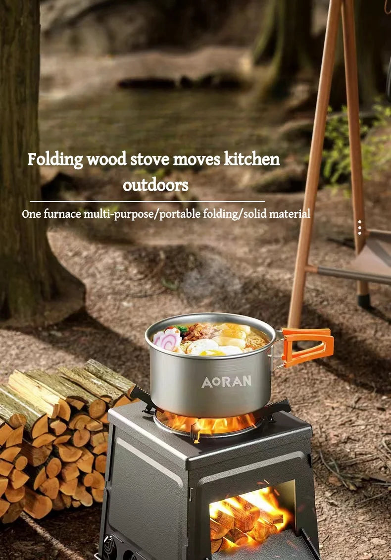 Portable Foldable Wood Burning Stove Outdoor Camping Stove Lightweight Bonfire Burner Heater Mini Fire Wood Stove Fire Pit