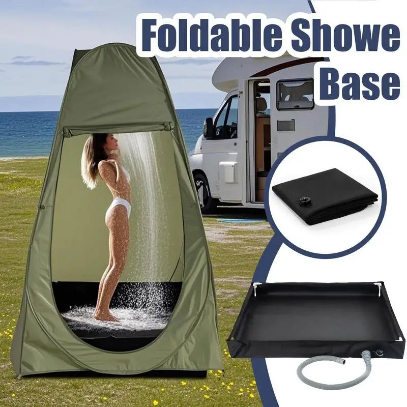 Shower Tent Base Camping Awning Shower Basin Portable Shower Pan outdoor Folding pets Shower Base Camping tent Accessories