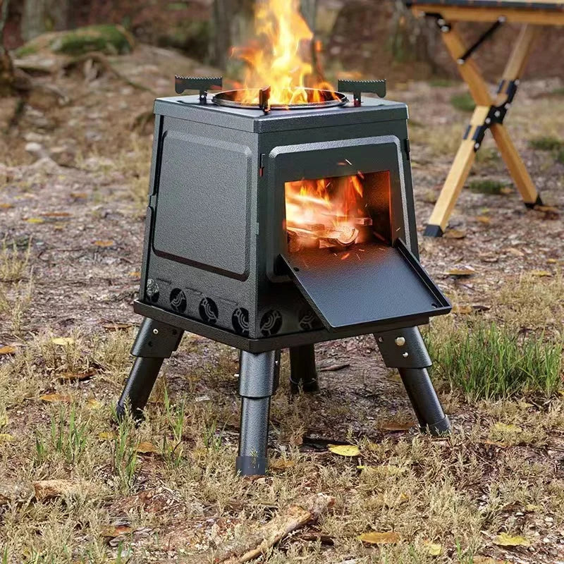 Portable Foldable Wood Burning Stove Outdoor Camping Stove Lightweight Bonfire Burner Heater Mini Fire Wood Stove Fire Pit