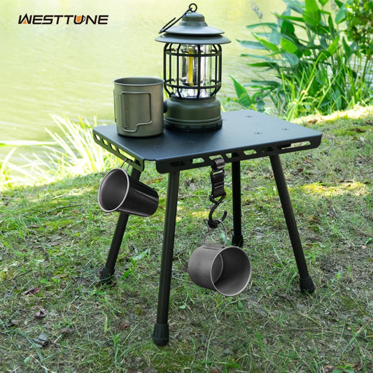 WESTTUNE Camping Portable Tactical Stool Multifunctional Aluminum Alloy Pony Stool Outdoor Folding Fishing Picnic Plate Stool