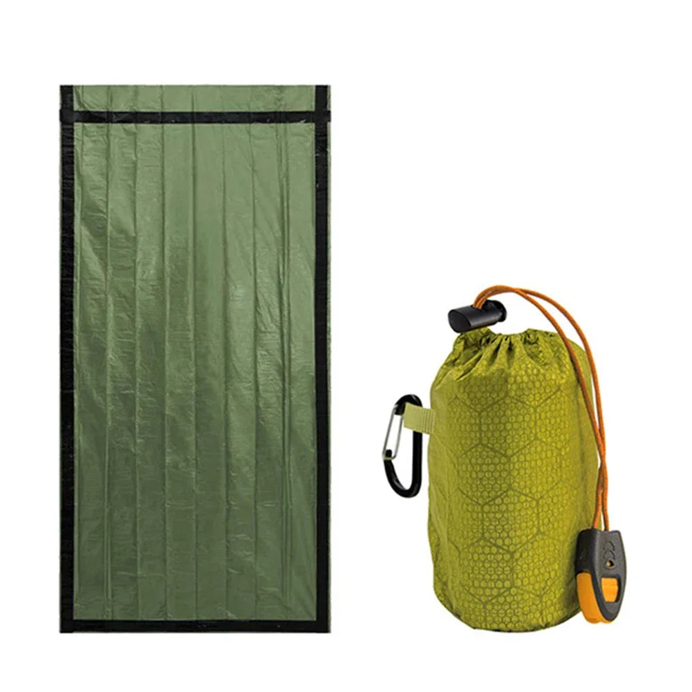 Waterproof Thermal Emergency Sleeping Bag Portable Bivy Sack Survival Blanket Bags Windproof for Camping Hiking Outdoor