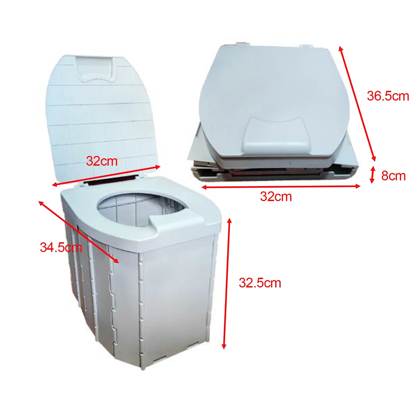 Folding Camping Toilet with Storage Bag Adults Portable Toilet with Lid Outdoor Toilet for Beach Hiking Long Trips Fishing Car