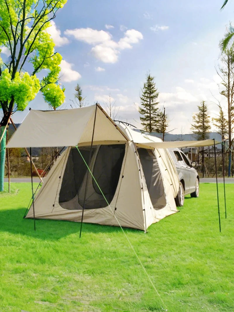 Lohascamping Car box docking tent Portable Waterproof SUV Tail Tent 3-4 people Dome tent Sunshade Tunnel Tent Family Car tent
