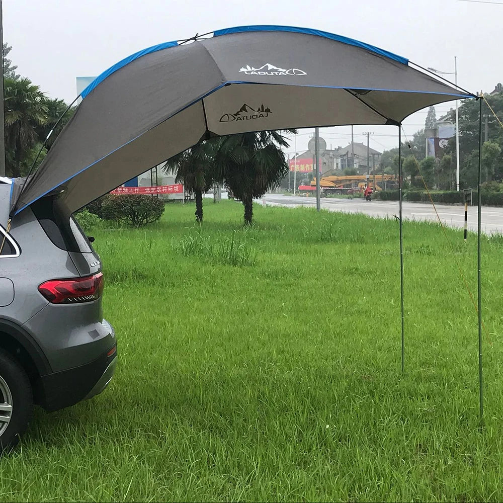 Waterproof Car Rear Tent Camping Shelter Outdoor Car Tent Beach Sun Shelter Awning Shelter Automobile Rooftop Rain Canopy