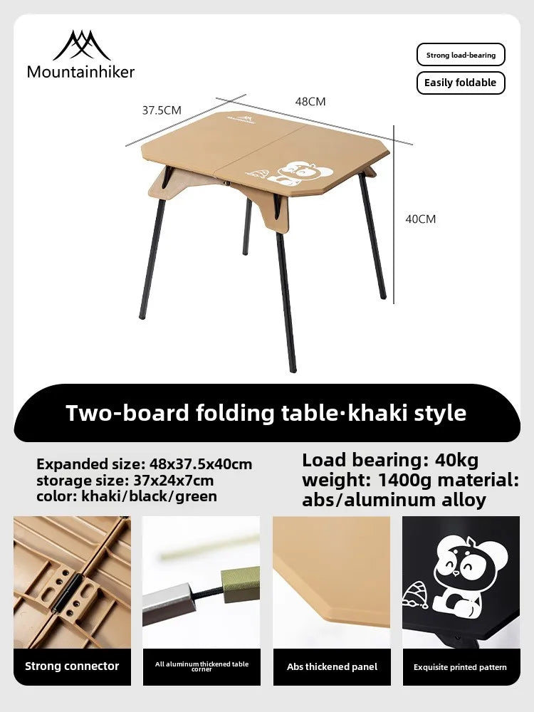 Mountainhiker Camping Folding Table Lightweight Outdoor Camping Two Board Folding Table with Carrying Bag Portable Casual Table