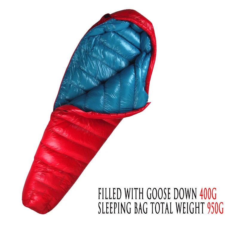 Outdoor Ultralight Camping Sleeping Bag Warm Goose Down Filled Adult Mommy Style Sleeping Bag Travel Sleeping Bag Camping Hiking