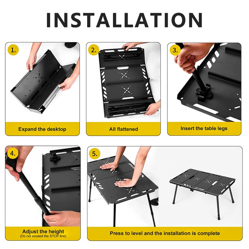 WESTTUNE Folding Camping Table UltraLight Portable Aluminum Alloy Tactical Table for Camping Picnic Travel Outdoor Furniture
