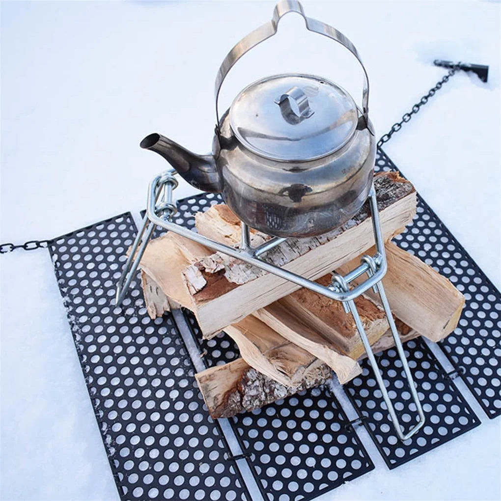Stainless Steel Campfire Rack Grill Grate Camping Hiking Backpacking Pan Tripod Stand Camper Cooking Kitchen Equipment
