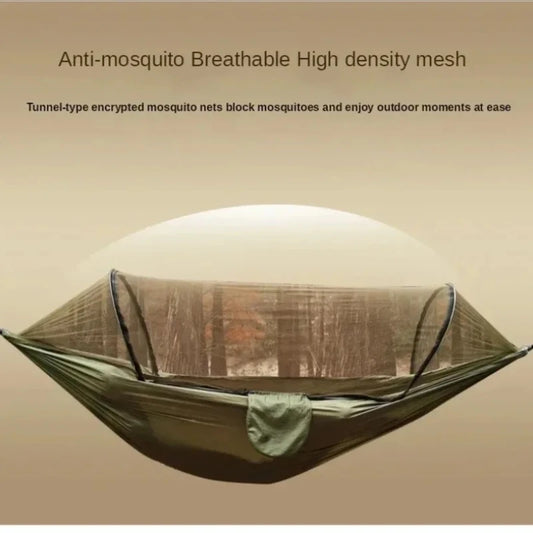 Outdoor Camping Hammock with Mosquito Net Anti-rollover Hammock Automatic Quick-opening Camping Equipment Outdoor Furniture