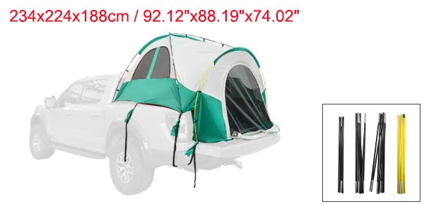 X AUTOHAUX Pickup Truck Tent Waterproof PU2000mm Double Layer for 5.5-6.5 FT Truck Bed Portable Truck Bed Tent with Carry Bag