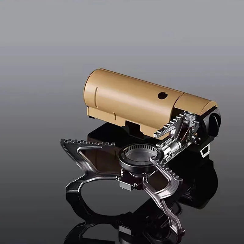 Outdoor Camping Stove Portable Camping Hiking High-Fire Integrated All-in-One Gas Burner Outdoor Backpacking Camp Cooker