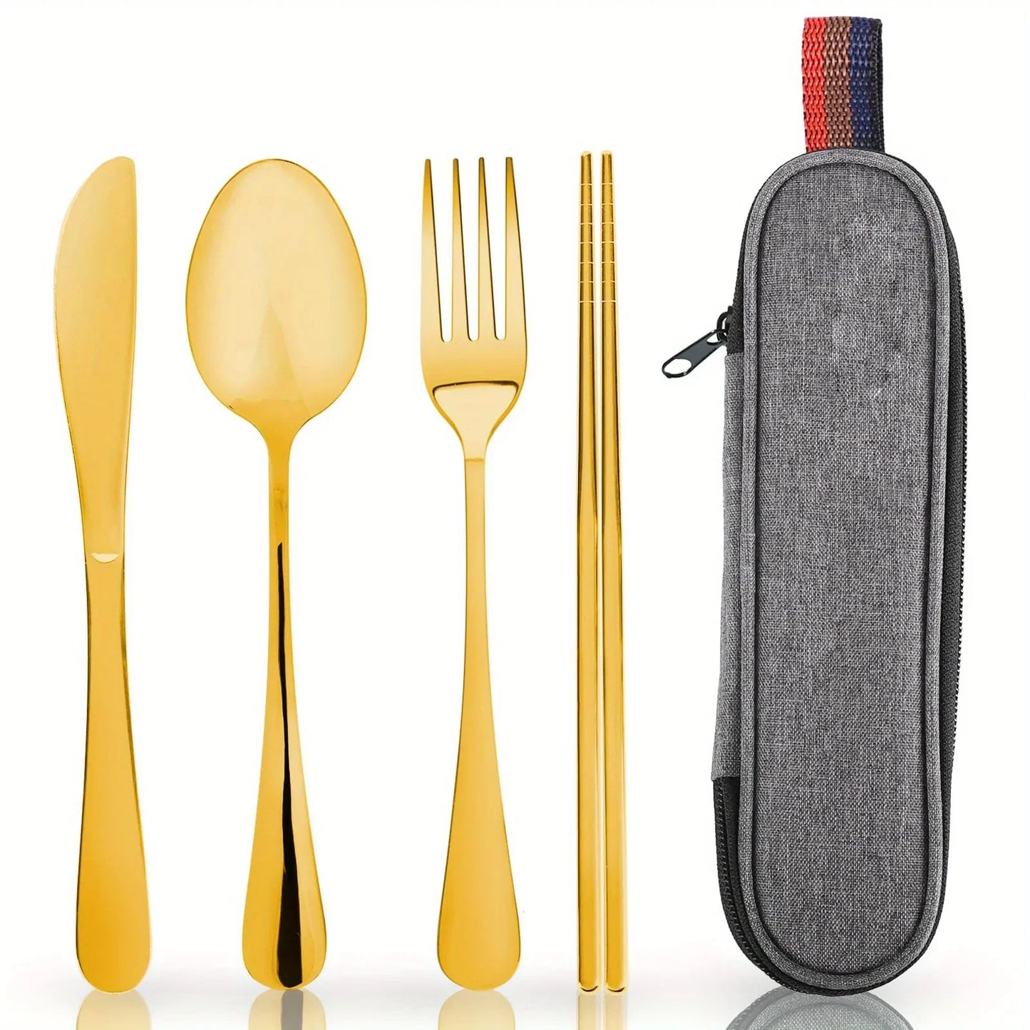 Camping Cookware with Case Camping Utensils Kit Includes Spoon Fork Knives Chopsticks Travel Flatware for Outdoor Picnics