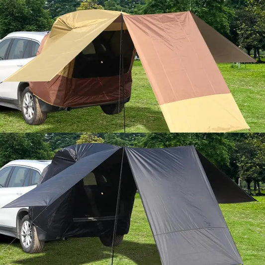 Portable Camping SUV Trunk Tent Car Rear Door Tent SUV 3 Sided Extended Shade Tent Outside Shelter For Car Camping Accessories