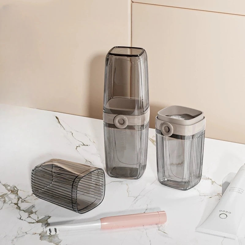 portable travel soap box and toothbrush holder set - durable plastic, perfect for camping, bathroom accessories