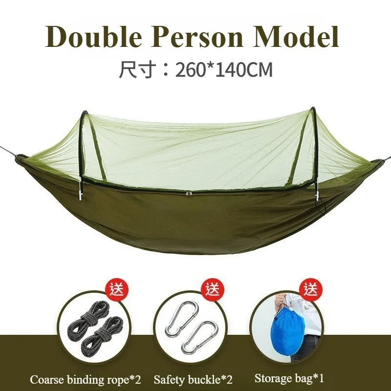 2025 Camping Hammock with Mosquito Net Sleeping Tent Hammock Suitable for Camping Outdoor Hammock for Garden with Storage Bag