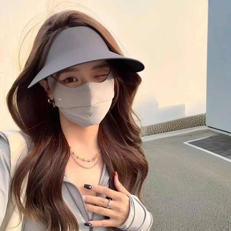 UV Protection Hat Large Brim Empty Top Visor Hat Outdoor Sports Cycling Sun Hats for Women Traceless Summer Sun Protection Hat 2