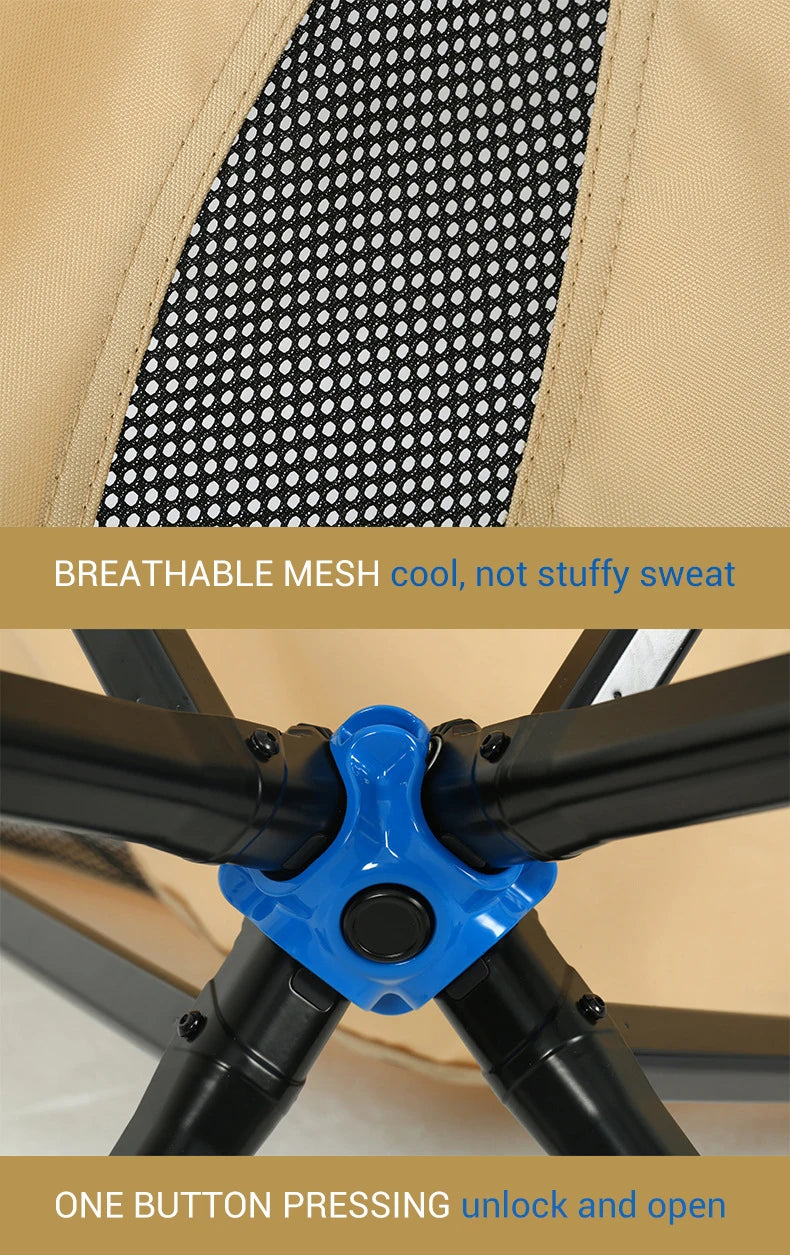 Small Portable Folding Camping Chair Outdoor Backpacking Picnic Travel One Button Quick Open