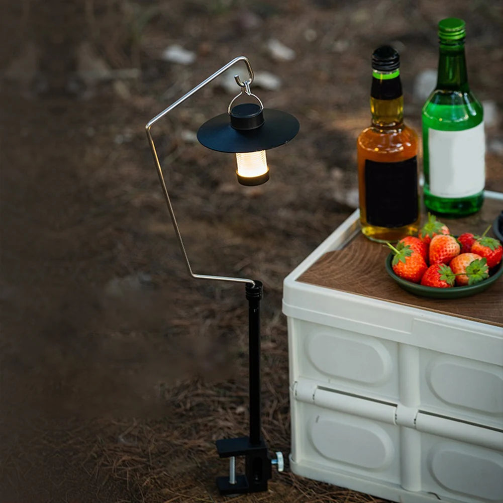 Portable Lamp Bracket Aluminum Alloy IGT Table Lantern Hanger Multifunctional Desktop Light Stand for Outdoor Garden BBQ