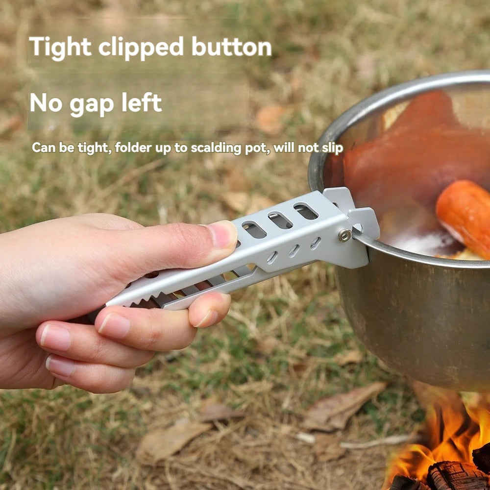 Camping Hiking Anti-scald Pan Clamp Pan Bowl Gripper Outdoor Pot Clip Picnic Tableware Accessories Camping Barbecue Cookware