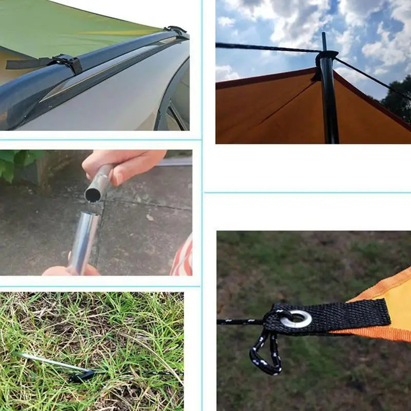 Outdoor Camping Car Tent Heavy Duty Sun Shade Awning Roof Tent Waterproof Tailgate Canopy For SUV External Accessories