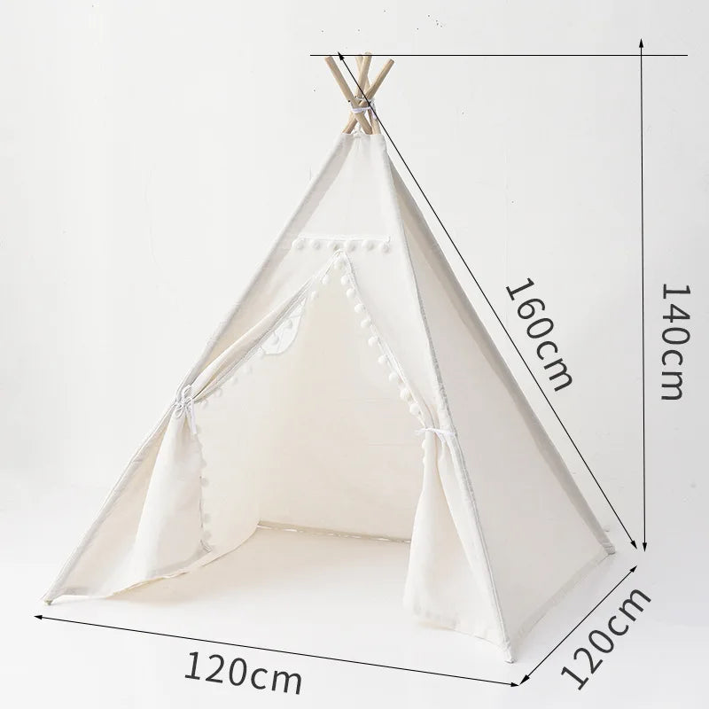 Portable  Teepee Tent Large Play House for Children Tents Kids Canvas Indian Play Tent Wigwam Child Tipi Room Decoration