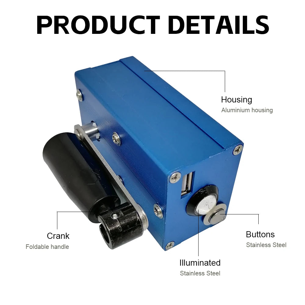 Hand Crank Generator Wilderness Survival Gear Emergency Charger Outdoor Portable Multifunctional Generator 5V USB Charger